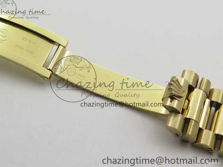 Black 40mm YG 228239 904 Version YG Bracelet Dial Markers BP A2836 Stick New Day-Date Dial on President 0420